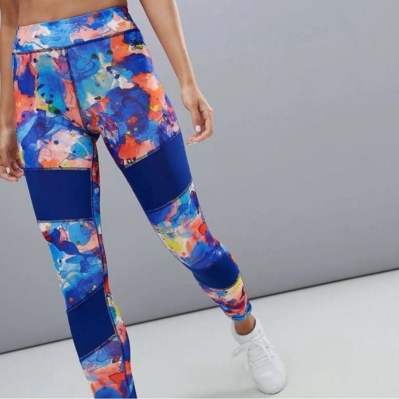 adidas Performance Training Printed Mesh Panel Legging, size Medium π - Picture 2 of 8